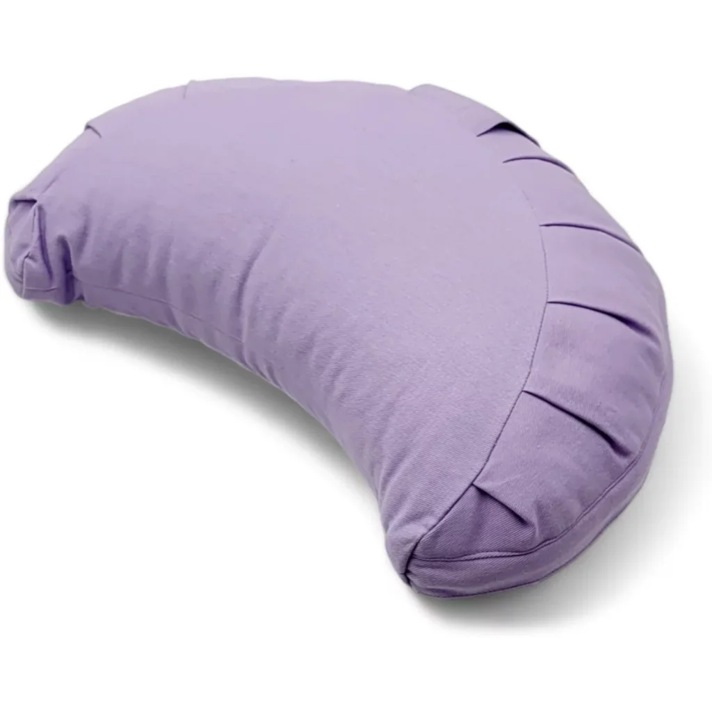 Bio Meditationskissen+Yogakissen Halbmond in Lavendel Lila von BAGHI Größe 43x23 cm Höhe 18 cm