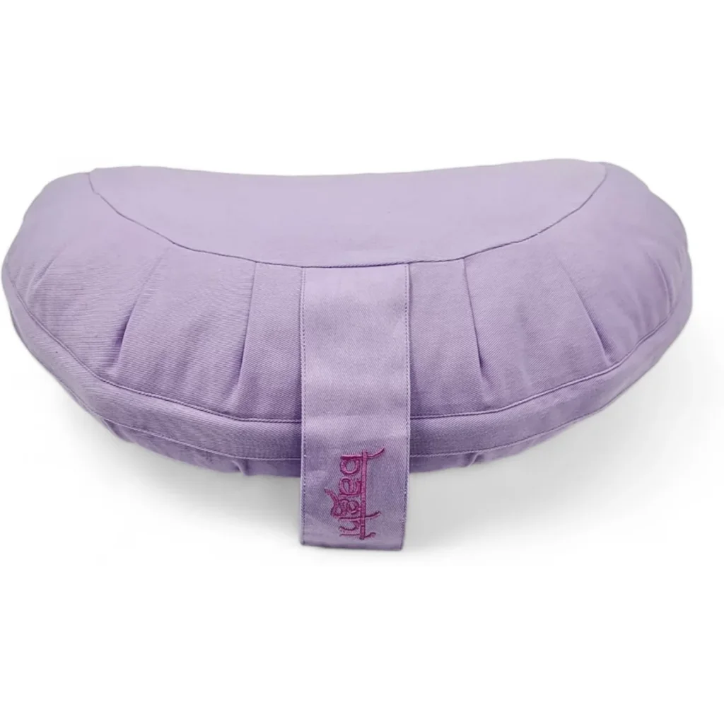 Bio Meditationskissen+Yogakissen Halbmond in Lavendel Lila von BAGHI Größe 43x23 cm Höhe 18 cm