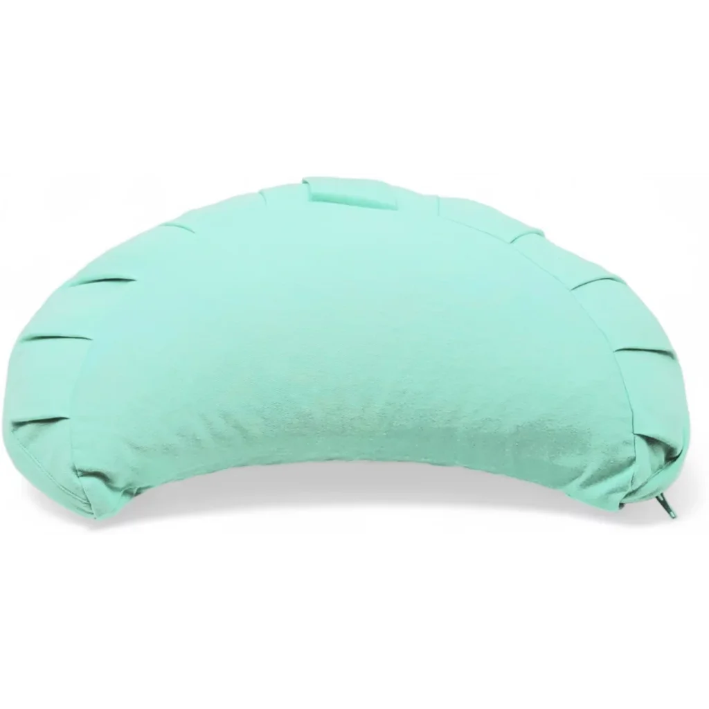Bio Meditationskissen+Yogakissen Halbmond in Pistazie Grün von BAGHI Größe 43x23 cm Höhe 18 cm