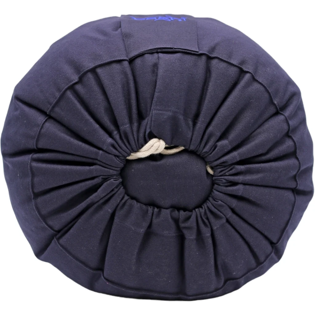 Bio Meditationskissen+Yogakissen rund in Dunkelblau Blau von BAGHI Größe Ø 30 cm Höhe 15 cm