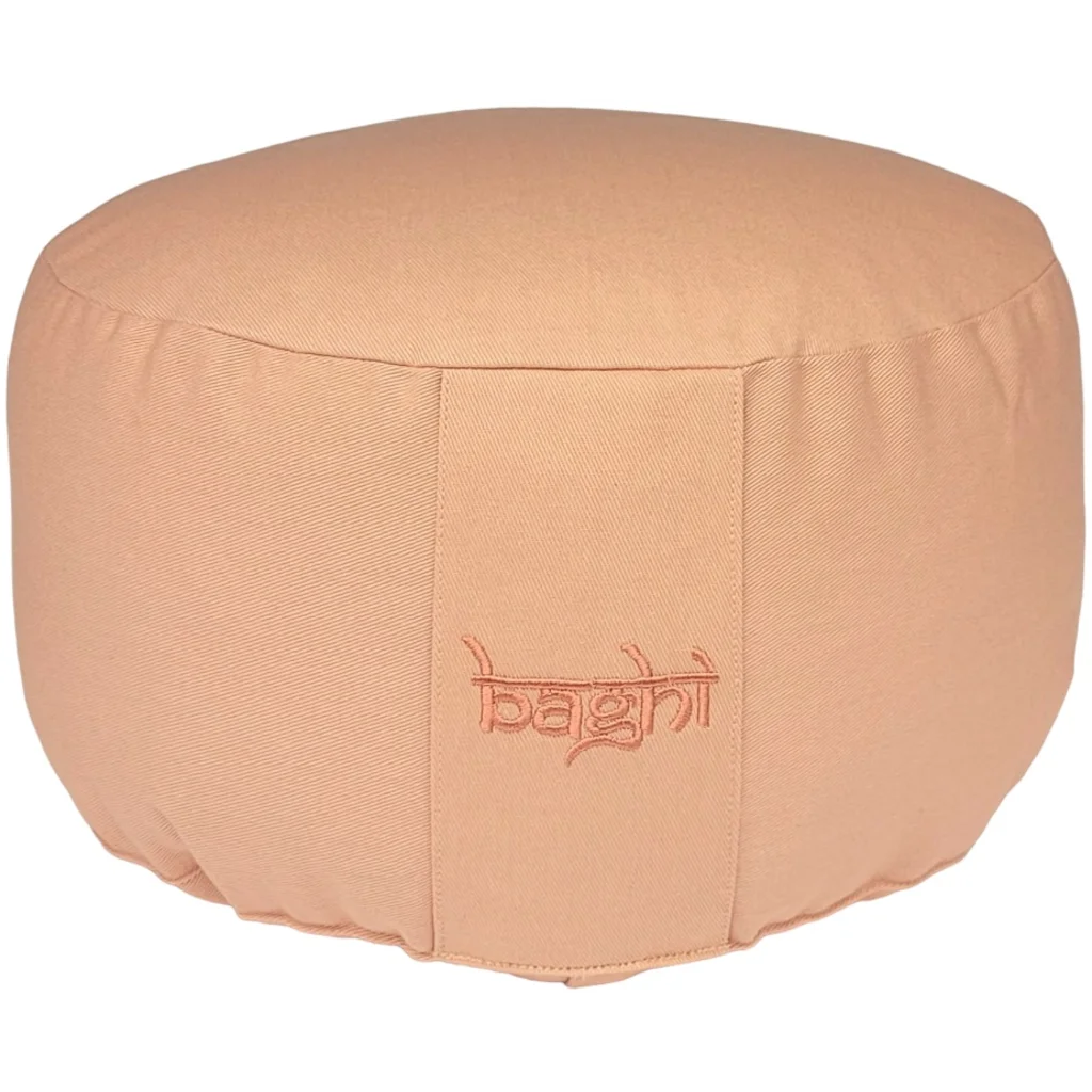 Bio Meditationskissen+Yogakissen rund in Hellzimt Braun von BAGHI Größe Ø 30 cm Höhe 15 cm