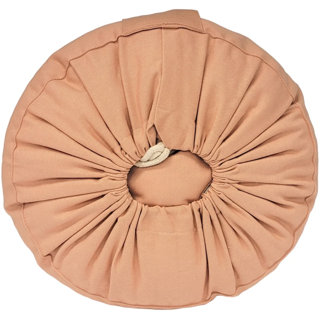 Bio Meditationskissen+Yogakissen rund in Hellzimt Braun von BAGHI Größe Ø 30 cm Höhe 15 cm