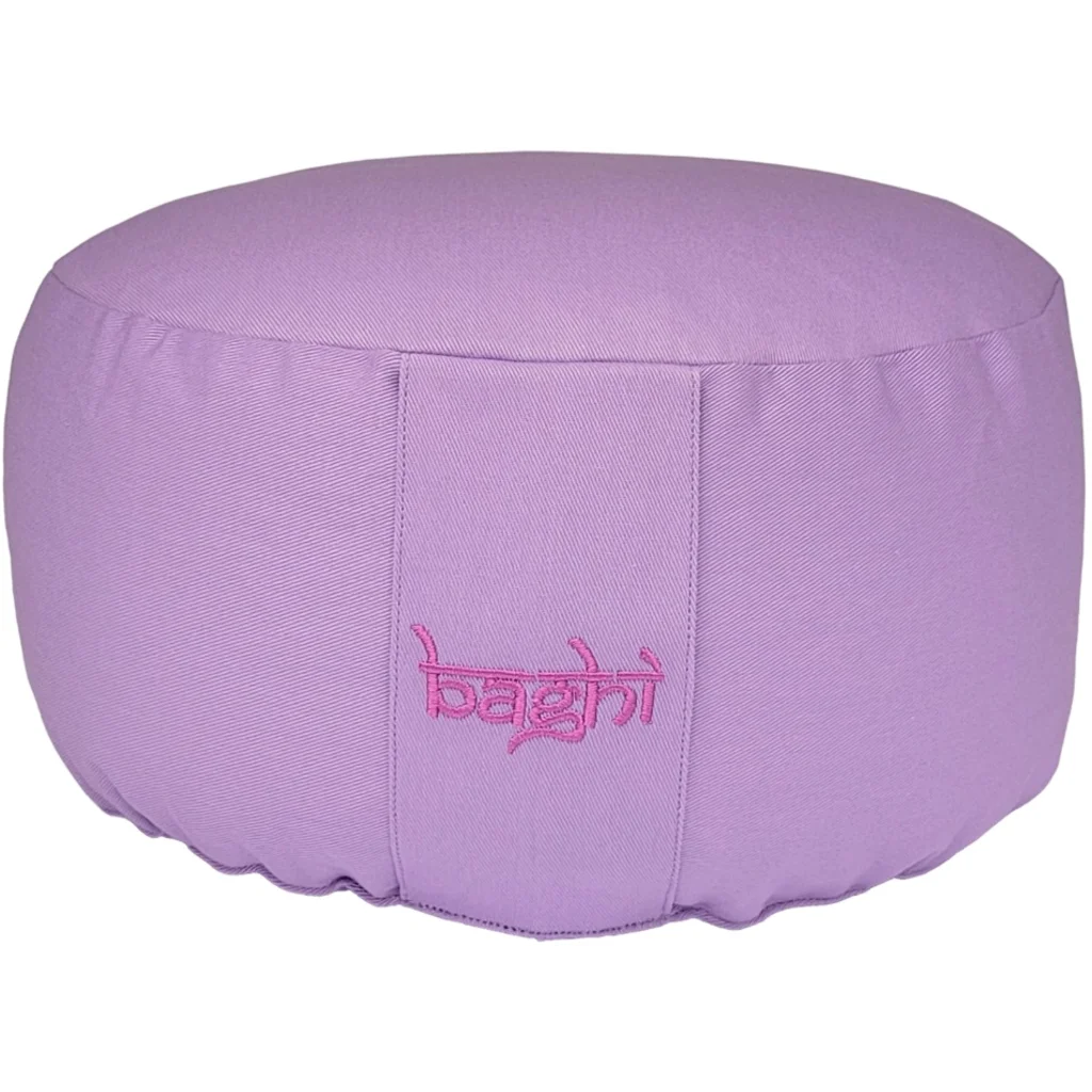 Bio Meditationskissen+Yogakissen rund in Lavendel Lila von BAGHI Größe Ø 30 cm Höhe 15 cm