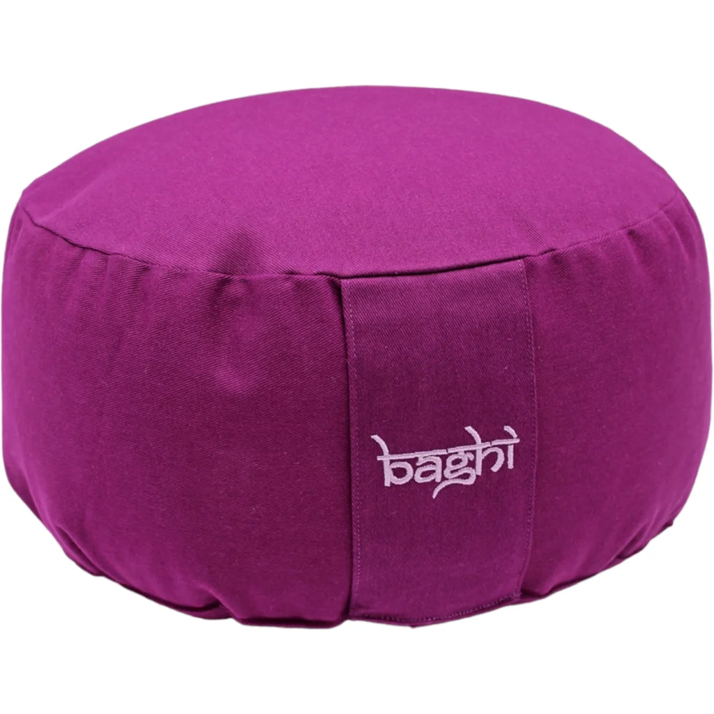 Bio Meditationskissen+Yogakissen rund in Lila von BAGHI Größe Ø 30 cm Höhe 15 cm