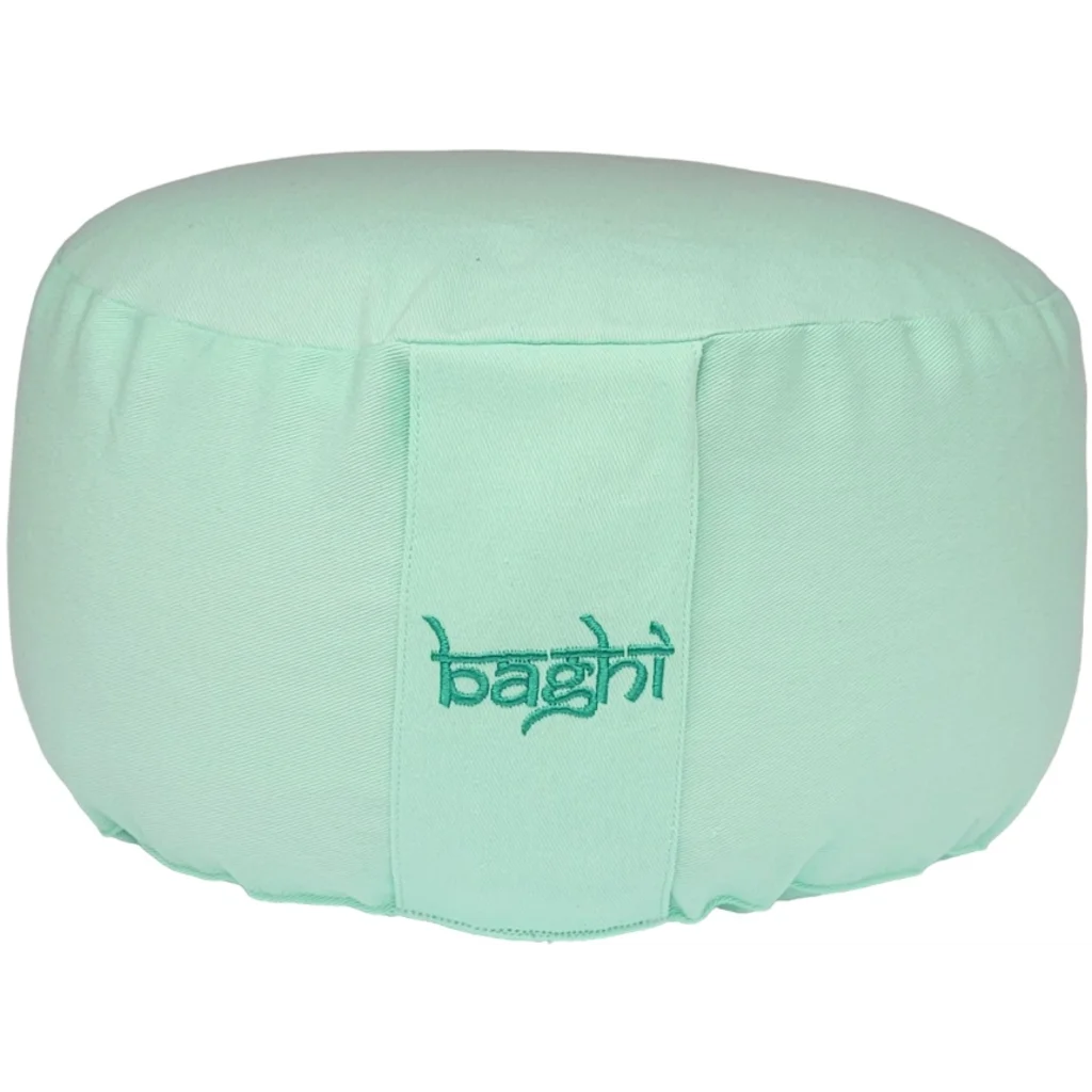 Bio Meditationskissen+Yogakissen rund in Pistazie Grün von BAGHI Größe Ø 30 cm Höhe 15 cm
