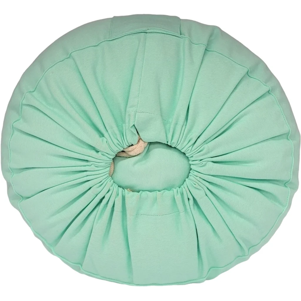 Bio Meditationskissen+Yogakissen rund in Pistazie Grün von BAGHI Größe Ø 30 cm Höhe 15 cm
