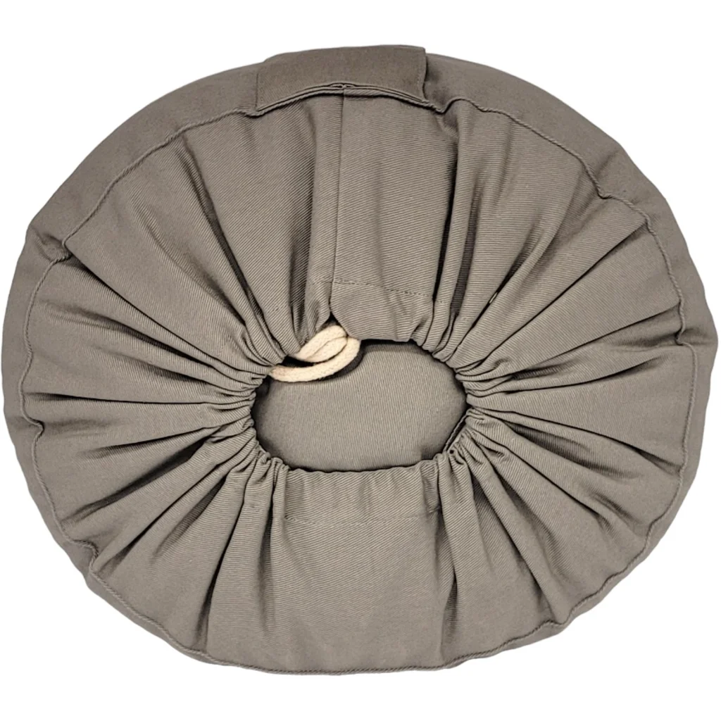 Bio Meditationskissen+Yogakissen rund in Steingrau Braun von BAGHI Größe Ø 30 cm Höhe 15 cm