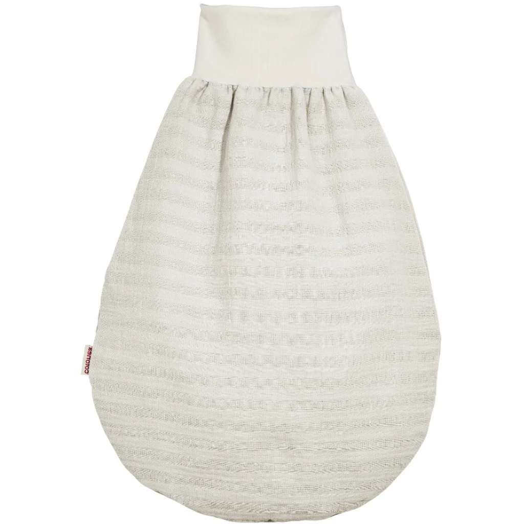 Bio Musselin Baby-Strampelsack mit Jerseyfutter in Creme von Cotonea Größe 35x50 cm