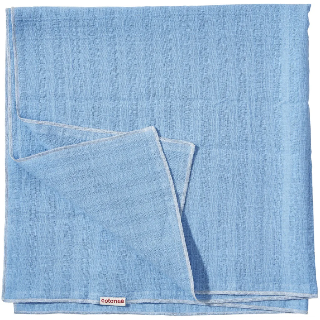 Bio Musselin Baby-Tuch in Lichtblau Blau von Cotonea Größe 75x75 cm