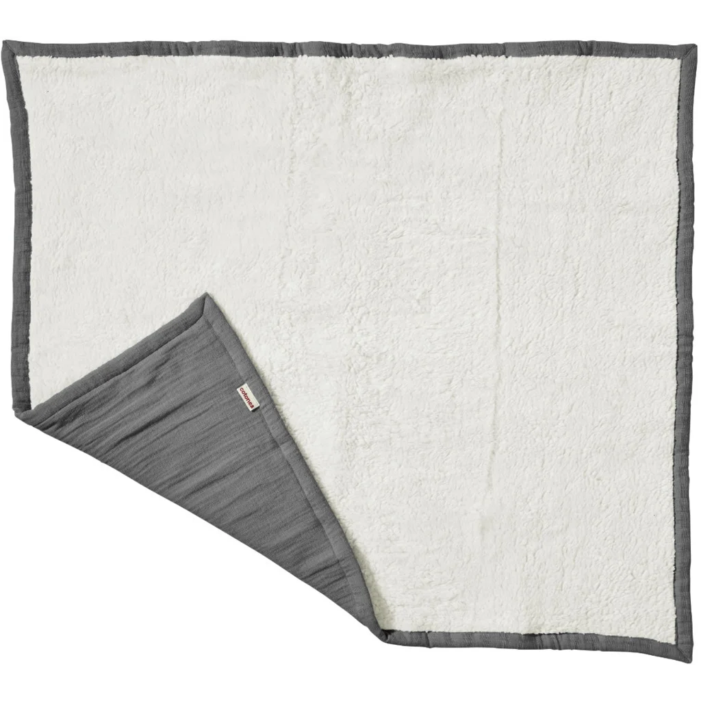 Bio Musselin Baby-Wendedecke in Anthrazit Grau von Cotonea Größe 75x85 cm