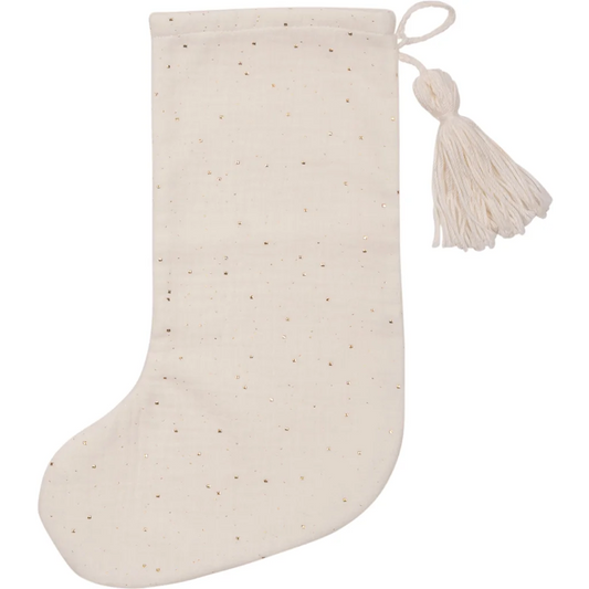 Bio Nikolaus Stiefel Sparkling in Creme Muster Sparkling von kikadu Größe 19x39 cm