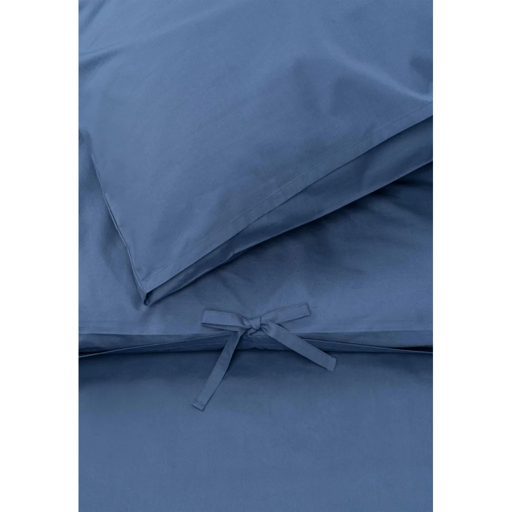 Bio Perkal Bettwäsche Garnitur 3-teilig in Blau von MELA home Größe 240x220 + 2x 80x80 cm