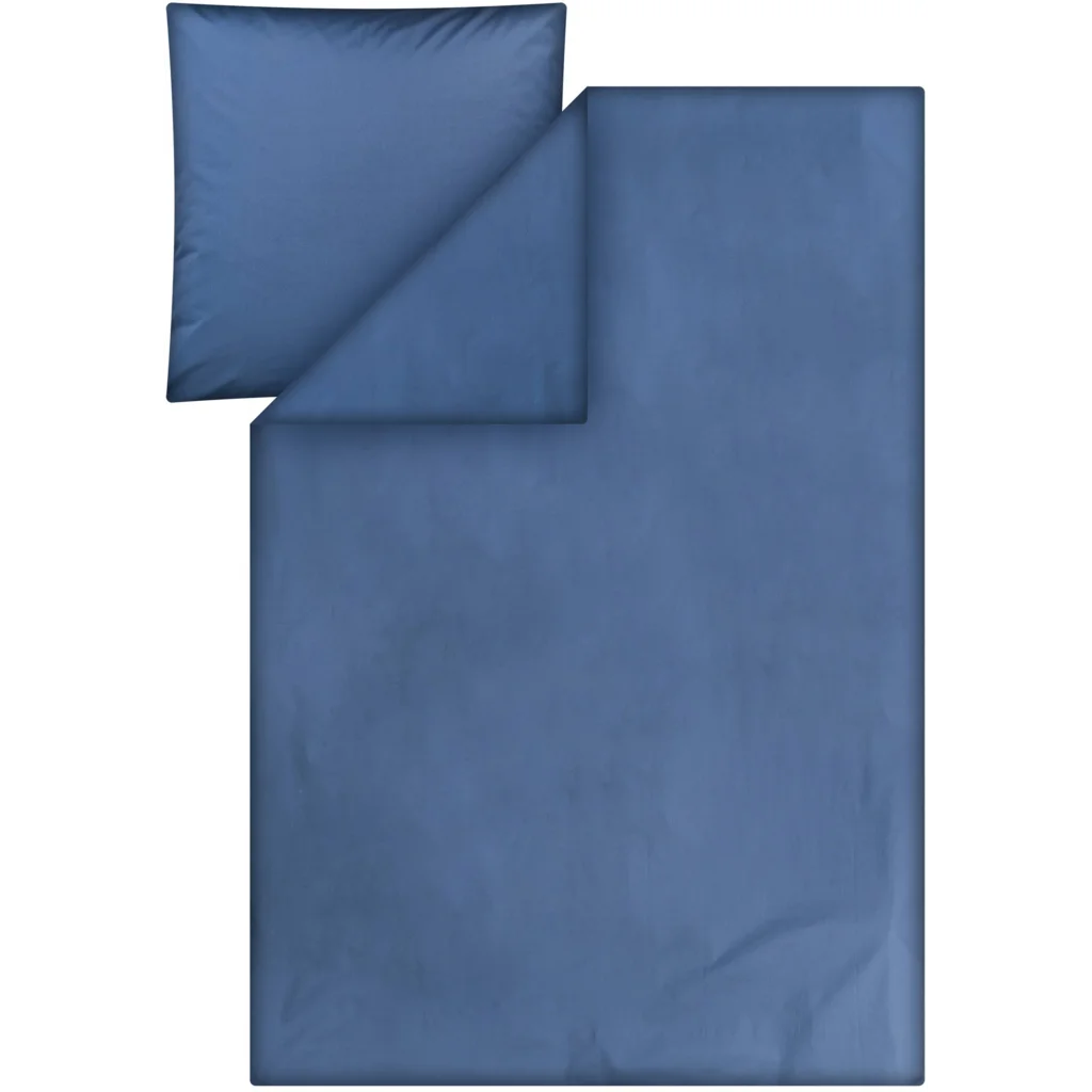 Bio Perkal Bettwäsche Garnitur in Blau von MELA home Größe 135x200 + 80x80 cm
