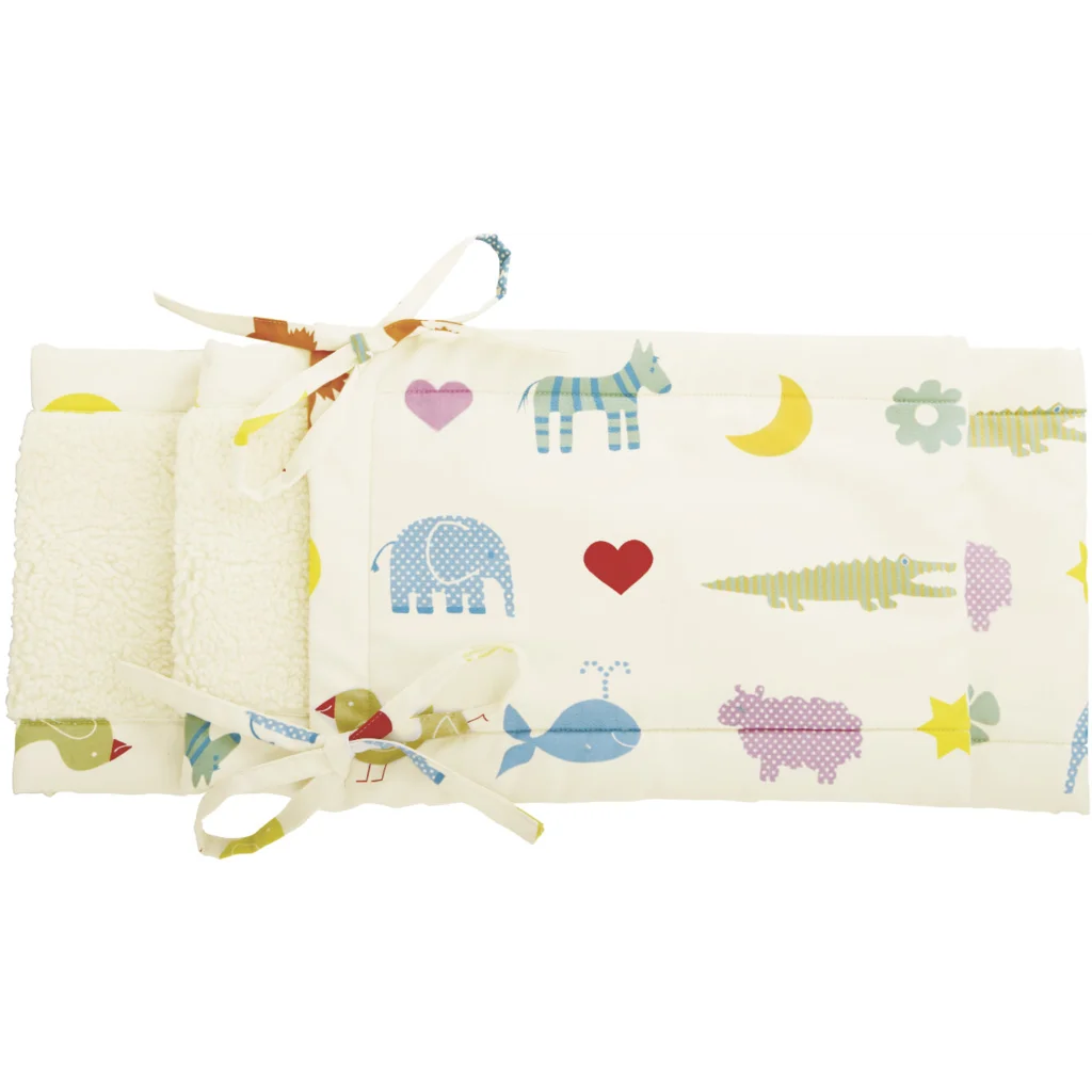 Bio Satin Baby-Nestchen Arche Noah in Muster Arche Noah von Cotonea Größe 230x25 cm