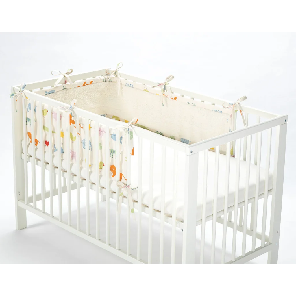 Bio Satin Baby-Nestchen Arche Noah in Muster Arche Noah von Cotonea Größe 230x25 cm