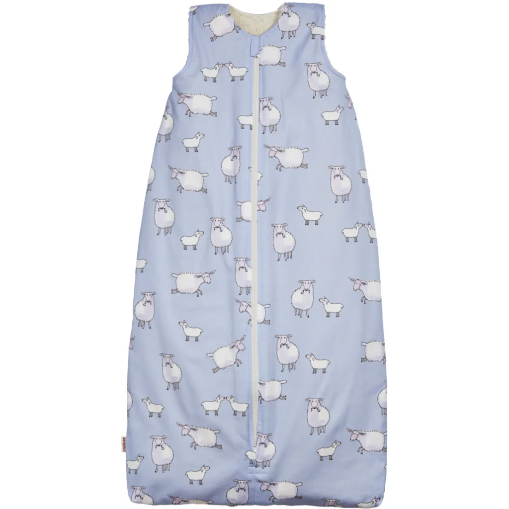 Bio Satin Baby-Schlafsack Schäfchen mit Teddyplüschfutter – LAMA Living