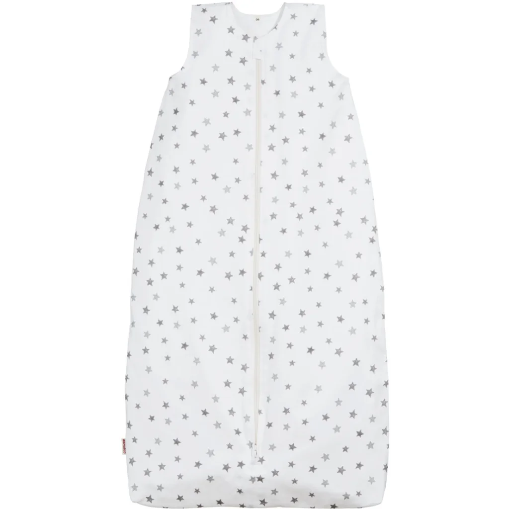 Bio Satin Baby-Schlafsack Sterne mit Flanellfutter in Muster Sterne von Cotonea Größe 130 (ca. 140 cm)