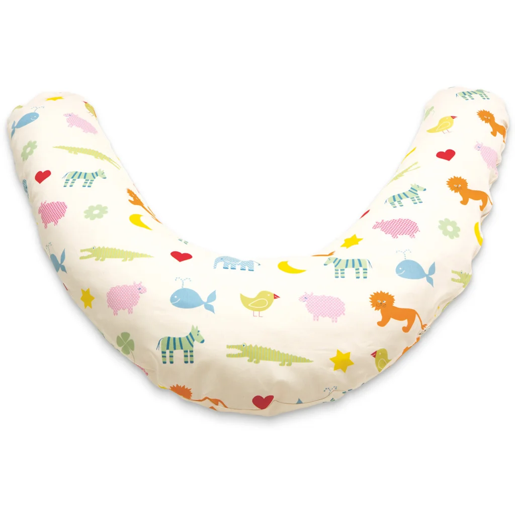 Bio Satin Baby-Stillkissen Ersatzbezug Arche Noah in Muster Arche Noah von Cotonea Größe 36x180 cm