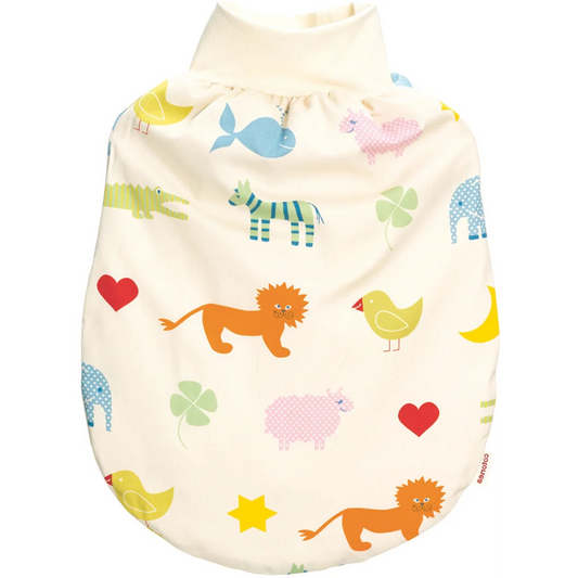 Bio Satin Baby-Strampelsack Arche Noah mit Flanellfutter in Muster Arche Noah von Cotonea Größe 35x50 cm