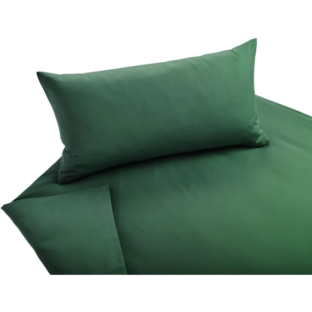 Bio Satin Bettwäsche Classic Garnitur 3-teilig in Smaragd Grün von Cotonea Größe 200x220 + 2x 40x80 cm