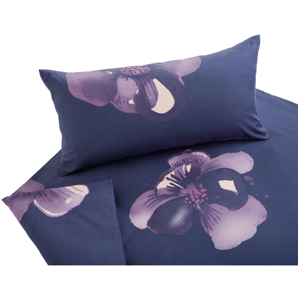 Bio Satin Bettwäsche Dunkle Anemone Garnitur – LAMA Living