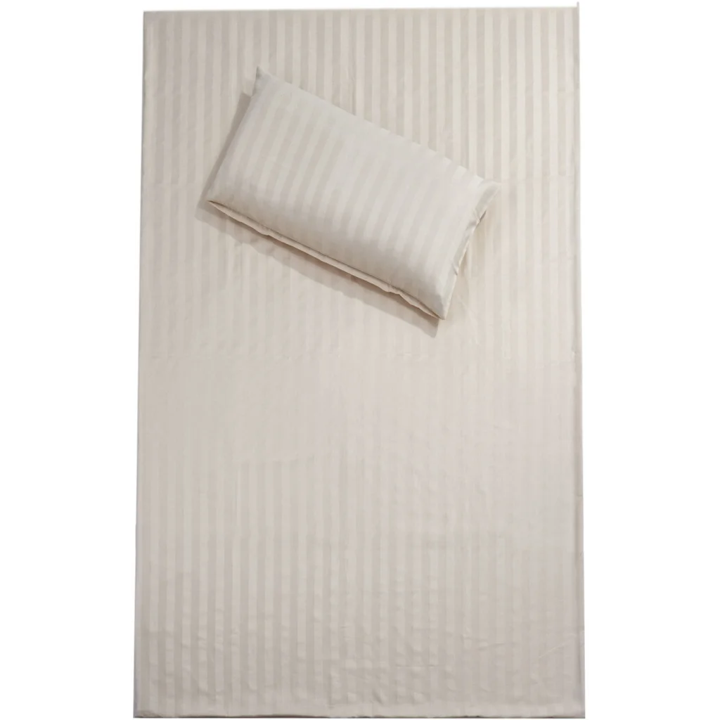 Bio Satin Bettwäsche Streifen Kissenbezug in Creme von mudis Größe 40x80 cm
