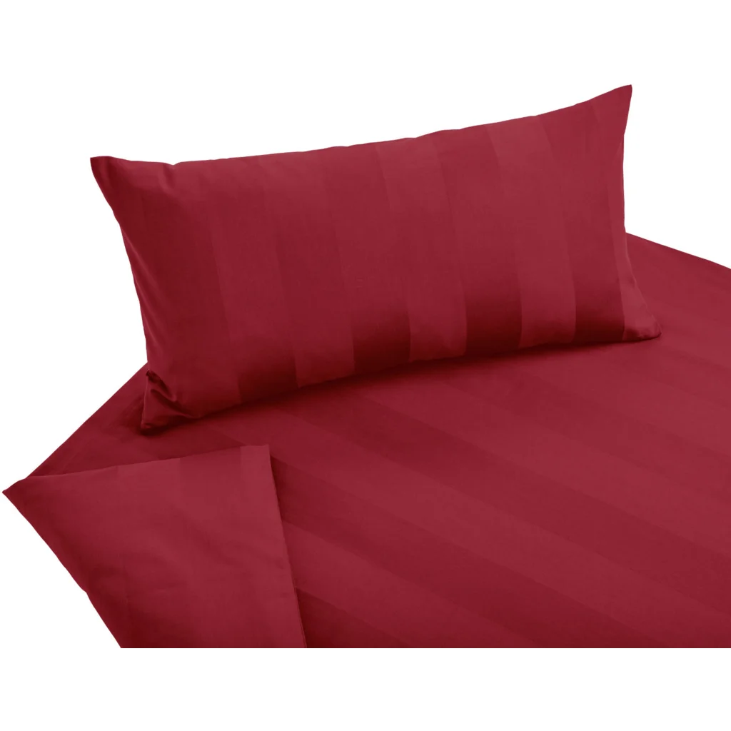 Bio Satin Bettwäsche Superbe Garnitur 3-teilig in Rot von Cotonea Größe 200x200 + 2x 40x80 cm