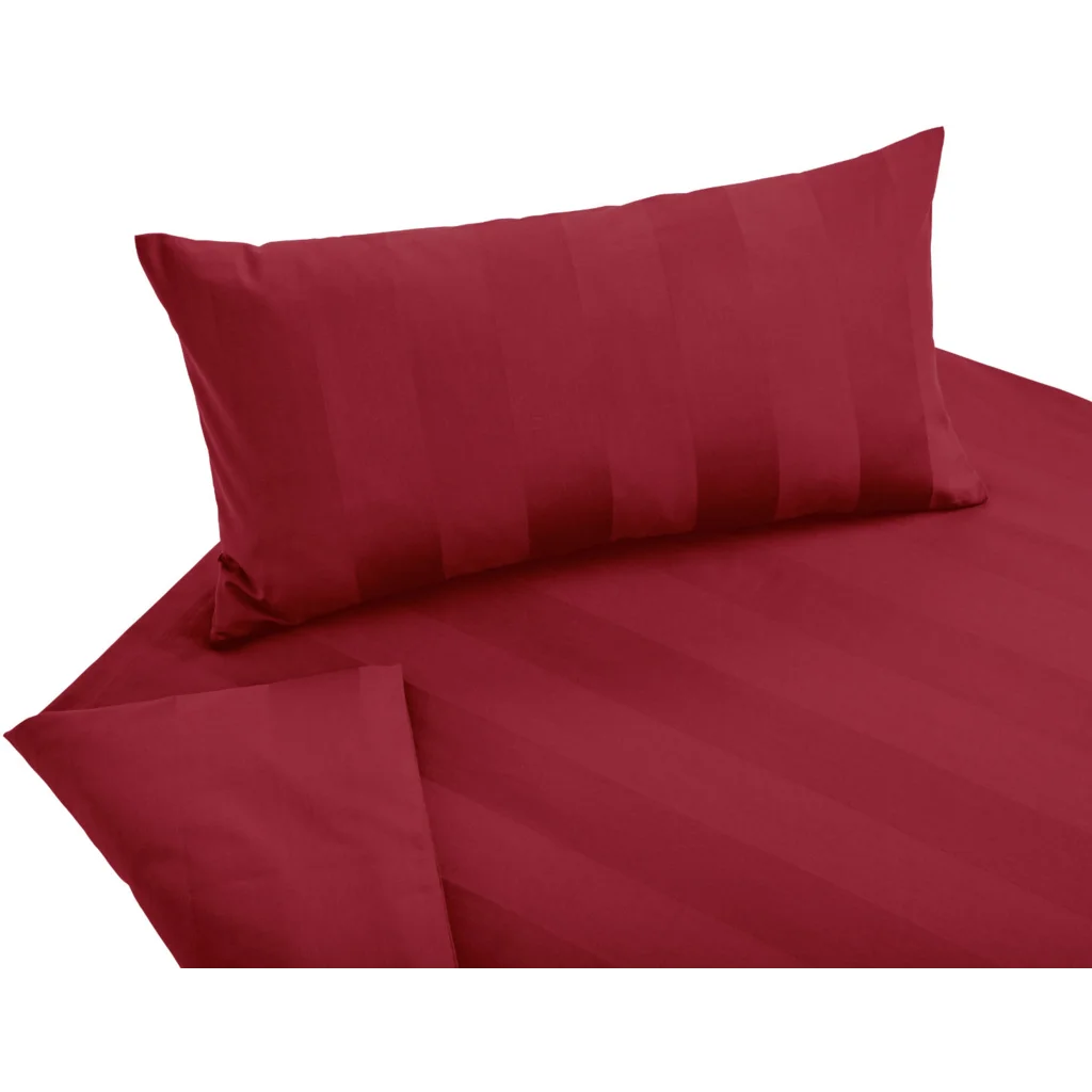 Bio Satin Bettwäsche Superbe Garnitur in Rot von Cotonea Größe 155x220 + 40x80 cm