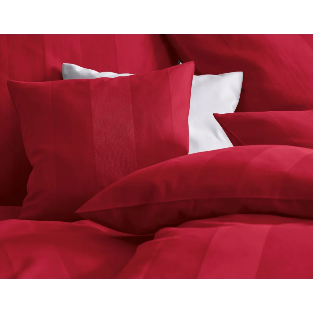 Bio Satin Bettwäsche Superbe Kissenbezug in Rot von Cotonea Größe 40x80 cm