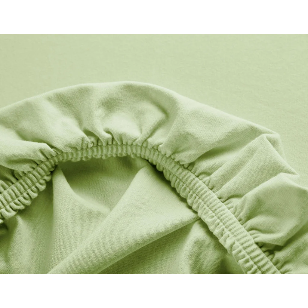 Bio Single-Jersey Spannbettlaken für Boxspringbetten in Standardgröße - Doppelbett in Hellgrün Grün von Cotonea Größe 180-200 x 200 cm