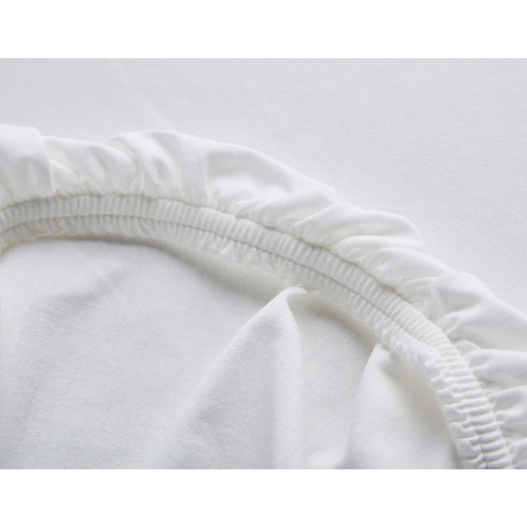 Bio Single-Jersey Spannbettlaken für Boxspringbetten in Standardgröße - Doppelbett in Weiß von Cotonea Größe 180-200 x 200 cm