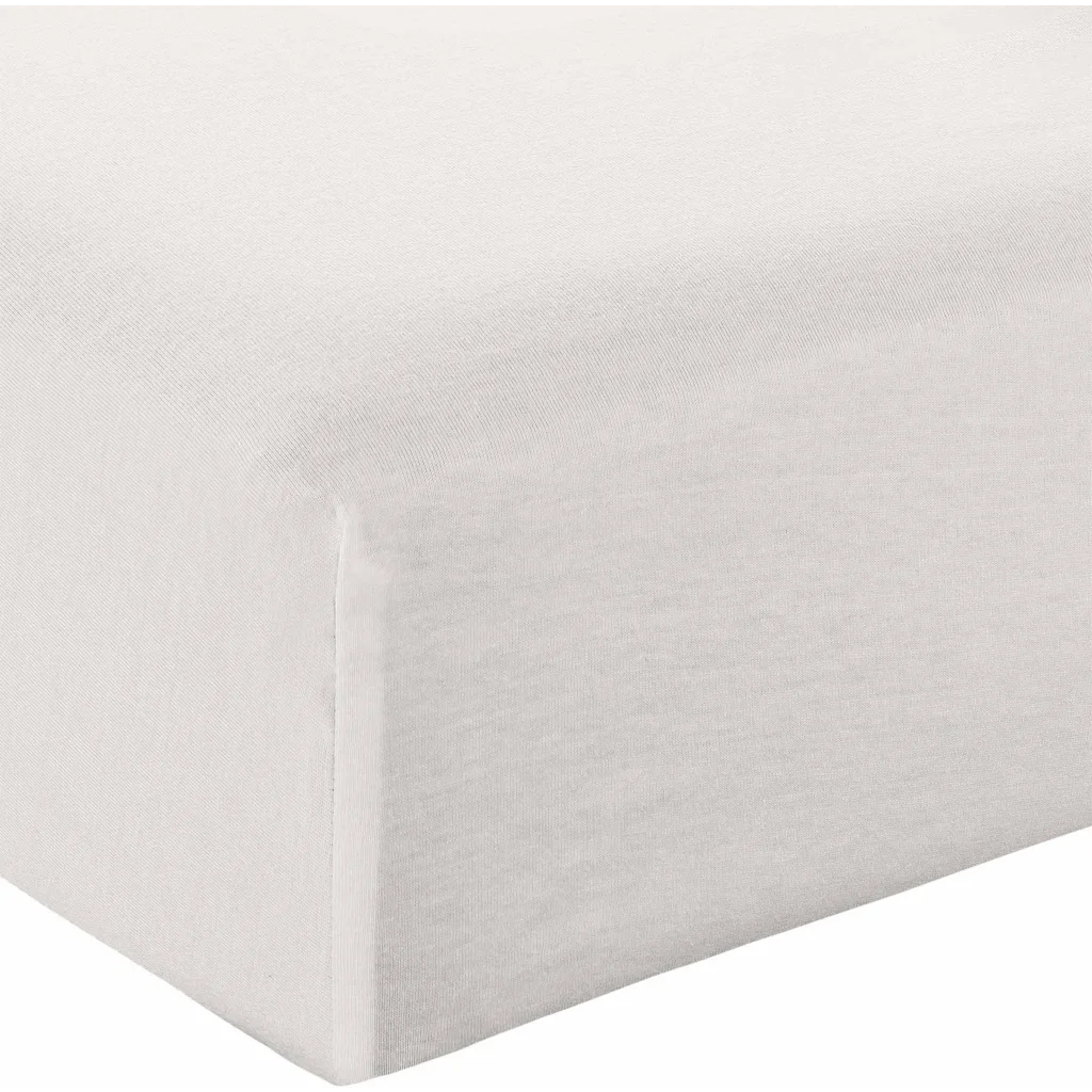 Bio Single-Jersey Spannbettlaken für Boxspringbetten in Standardgröße - Einzelbett in Weiß von MELA home Größe 90x200 cm