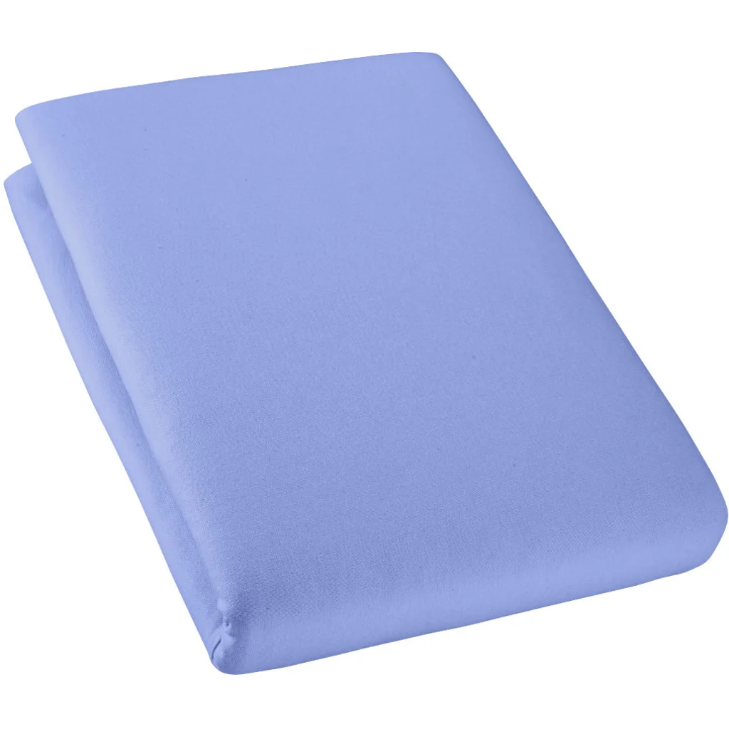 Bio Single-Jersey Spannbettlaken für Boxspringbetten in Übergröße in Blau von Cotonea Größe 140-160 x 200 cm