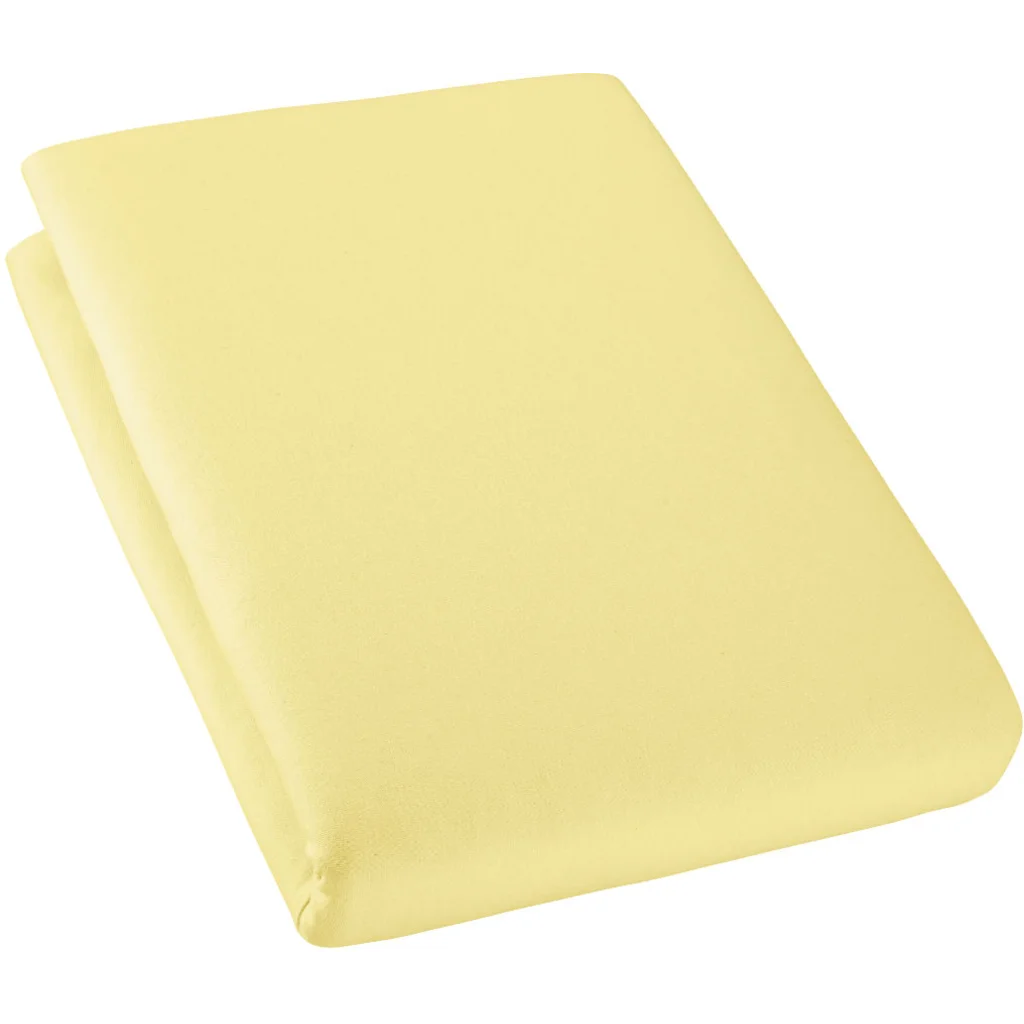 Bio Single-Jersey Spannbettlaken für Boxspringbetten in Übergröße in Sonnengelb Gelb von Cotonea Größe 140-160 x 200 cm