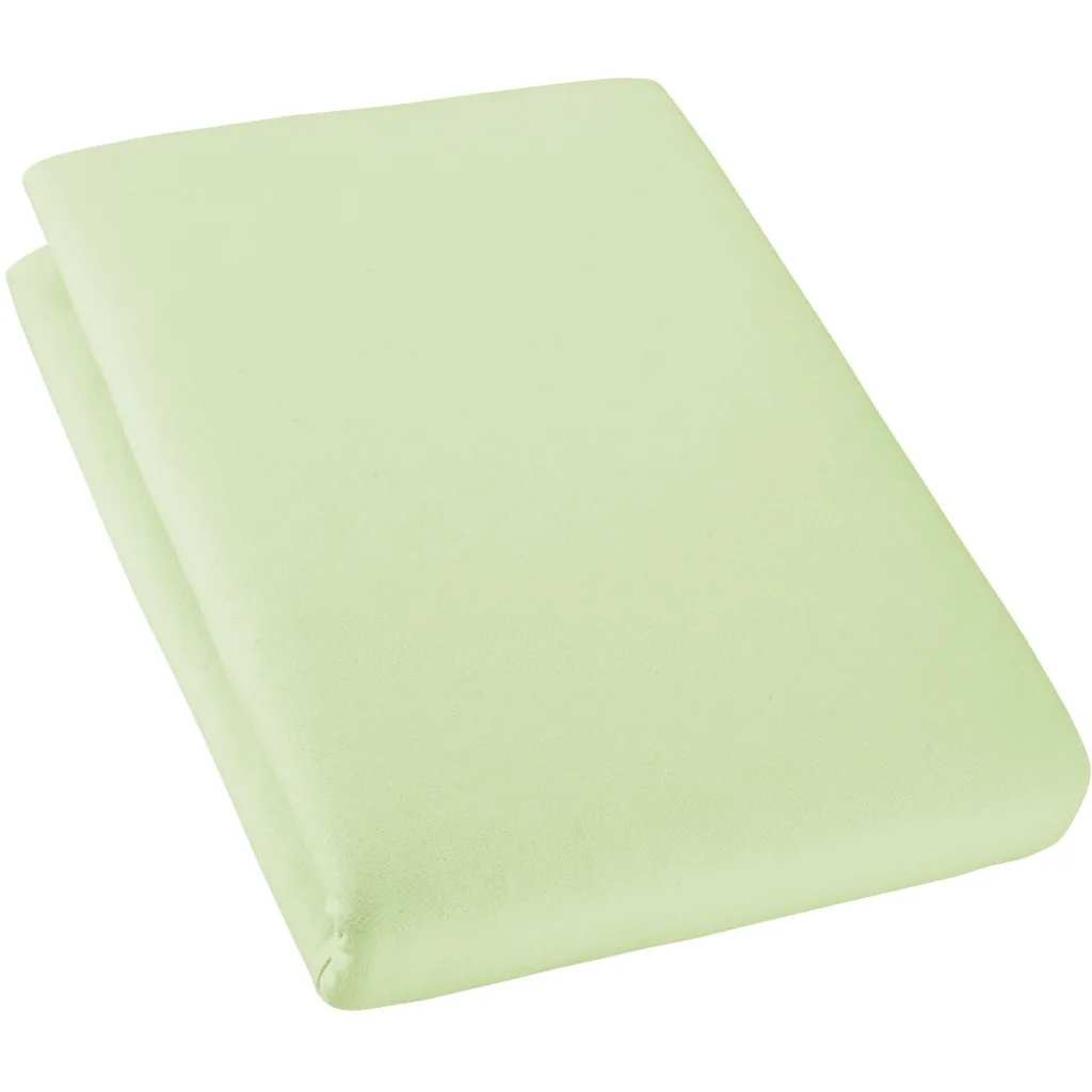 Bio Single-Jersey Spannbettlaken für Boxspringbetten in Übergröße und Überlänge in Hellgrün Grün von Cotonea Größe 140-160 x 220 cm