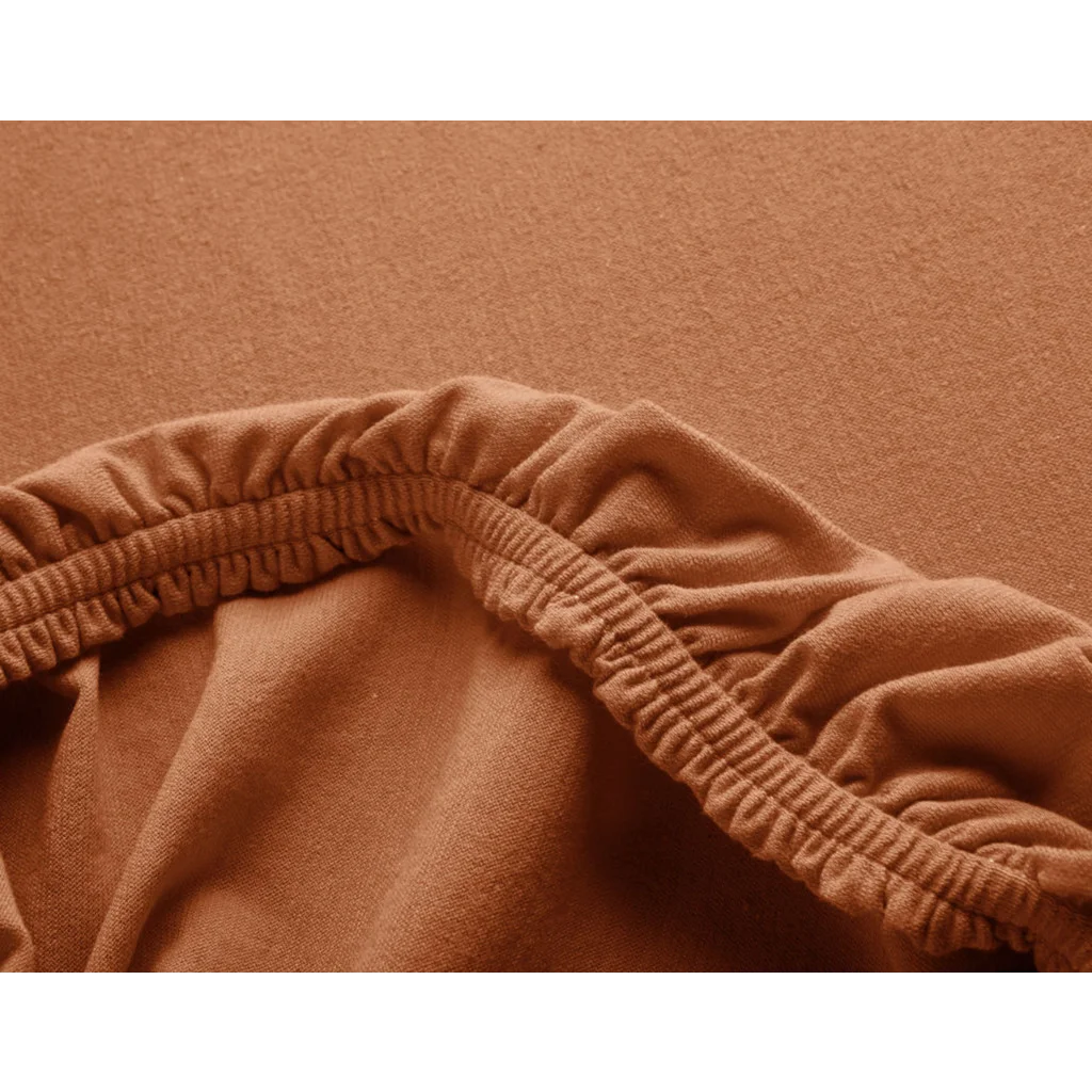 Bio Single-Jersey Spannbettlaken für Kinder-Matratzen in Terra Orange von Cotonea Größe 60x120 cm