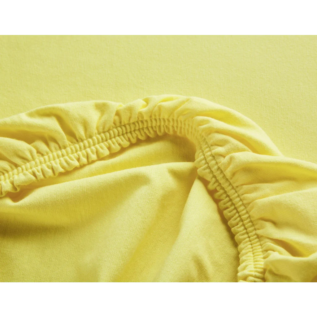 Bio Single-Jersey Spannbettlaken für Matratzen in Übergröße in Gelb von Cotonea Größe 140-160 x 200 cm