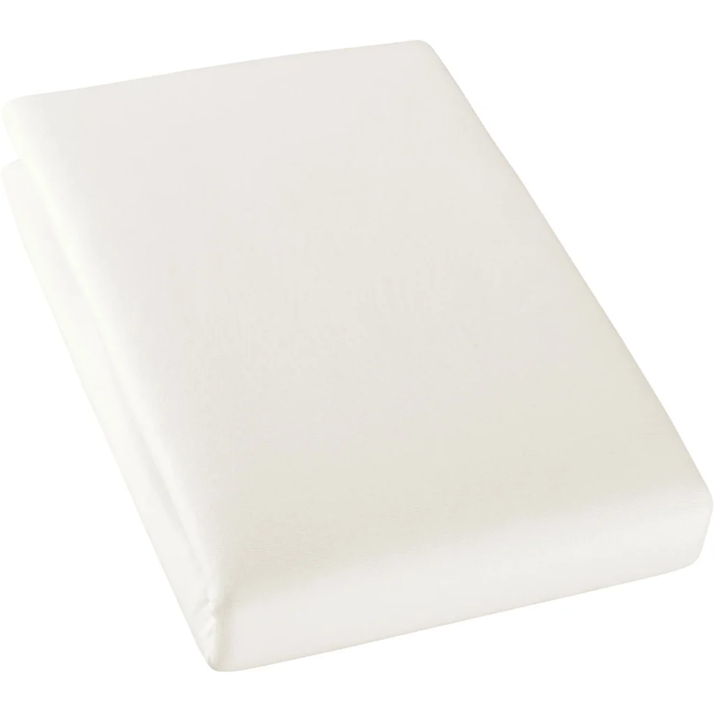 Bio Single-Jersey Spannbettlaken für Topper in Übergröße in Creme von Cotonea Größe 140-160 x 220 cm