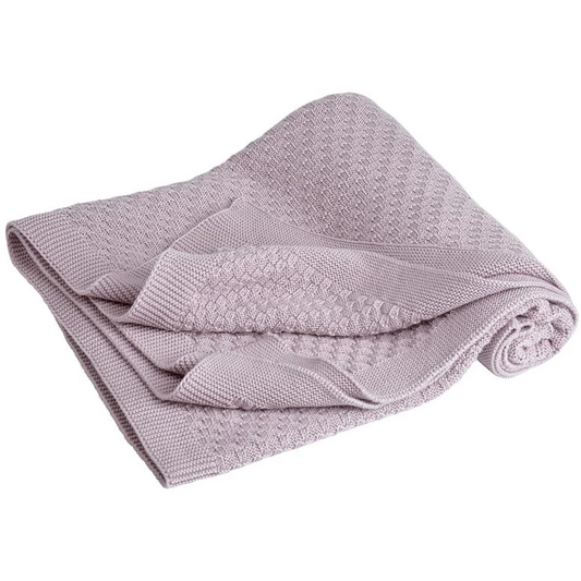 Bio Strick Baby-Decke in Rosé Rosa von kikadu Größe 90x115 cm