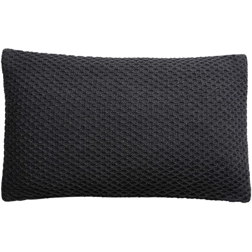 Bio Strick Kissenhülle mit Waben-Struktur in Anthrazit Grau von disana Größe 30x50 cm