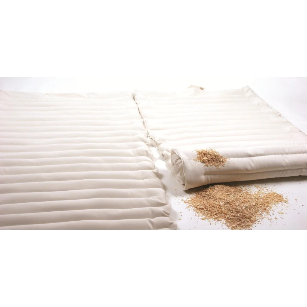 Bio Topper mit Füllung Zirbenholz & Hirseschalen für Matratzen in Standardgröße - Doppelbett in Creme von mudis Größe 160x200 cm
