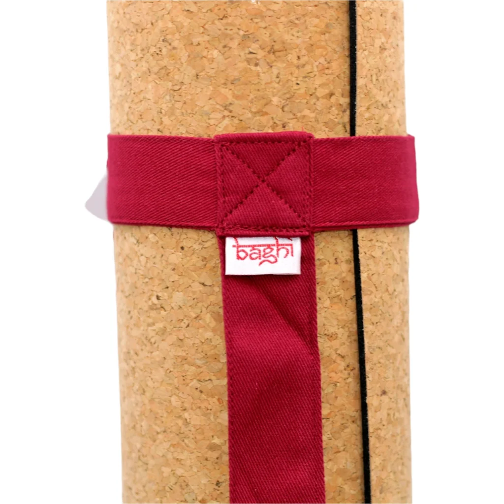 Bio Yogamatten Tragegurt in Bordeaux Rot von BAGHI Größe 96x3 cm