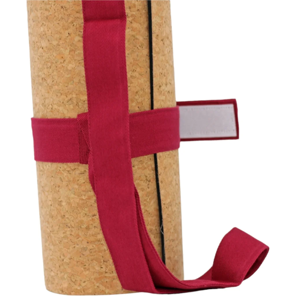 Bio Yogamatten Tragegurt in Bordeaux Rot von BAGHI Größe 96x3 cm