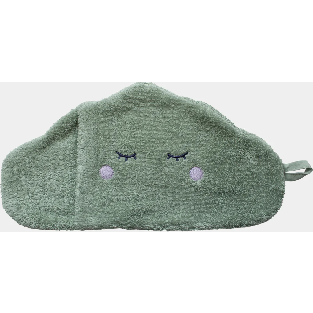 Frottier Baby-+Kinder-Waschhandschuh in Wolken-Form in Grün Muster Wolke von KATHA covers Größe 34 cm