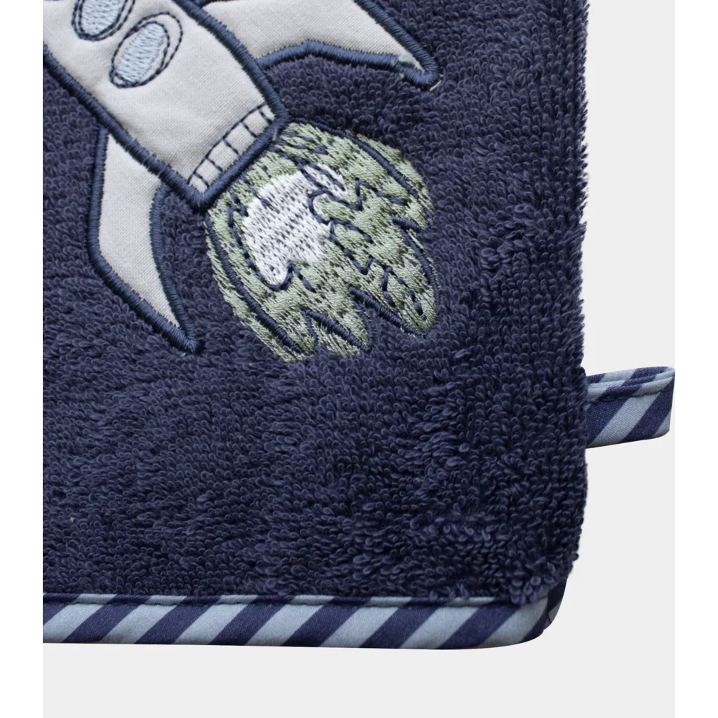 Frottier Baby-+Kinder-Waschhandschuh Rakete in Dunkelblau Blau Muster Rakete von KATHA covers Größe 16x21 cm