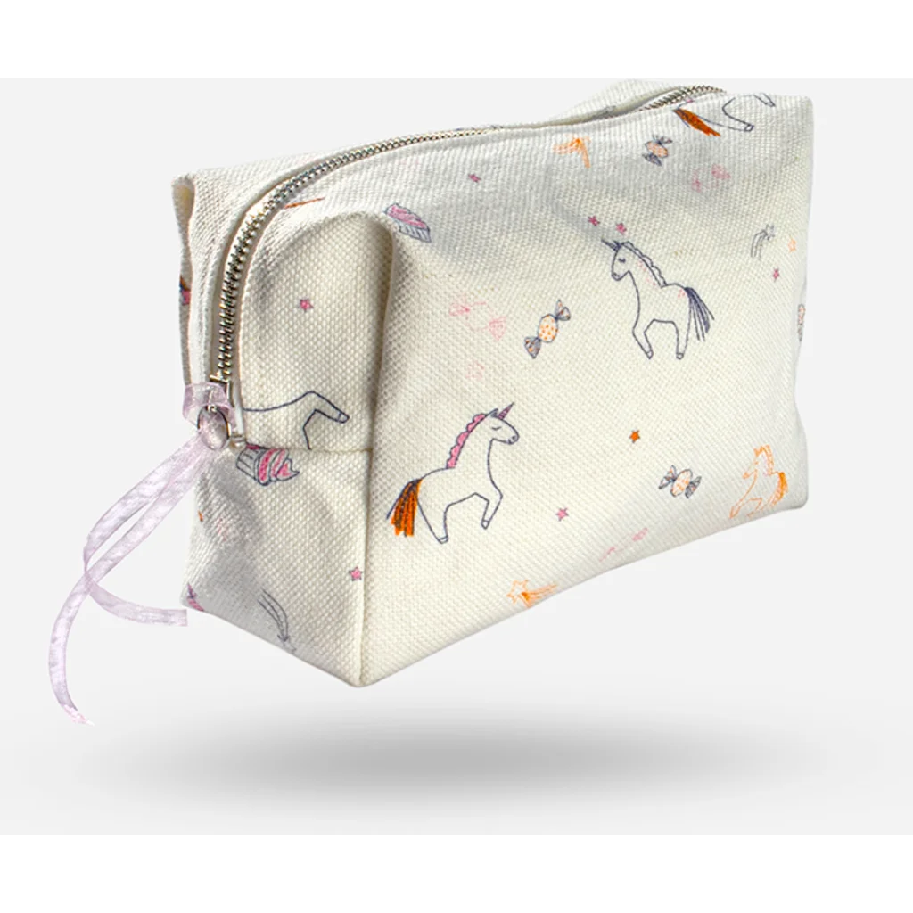 Kosmetiktasche Einhorn in Muster Einhorn von KATHA covers Größe 20 x 13+5 x 8+5 cm
