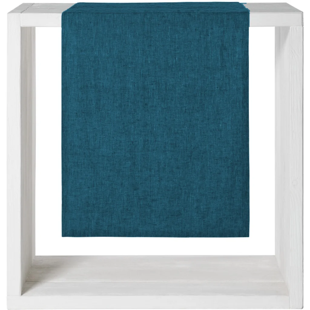 Leinen Tischdecke quadratisch in Petrol Blau von Proflax Größe 160x160 cm