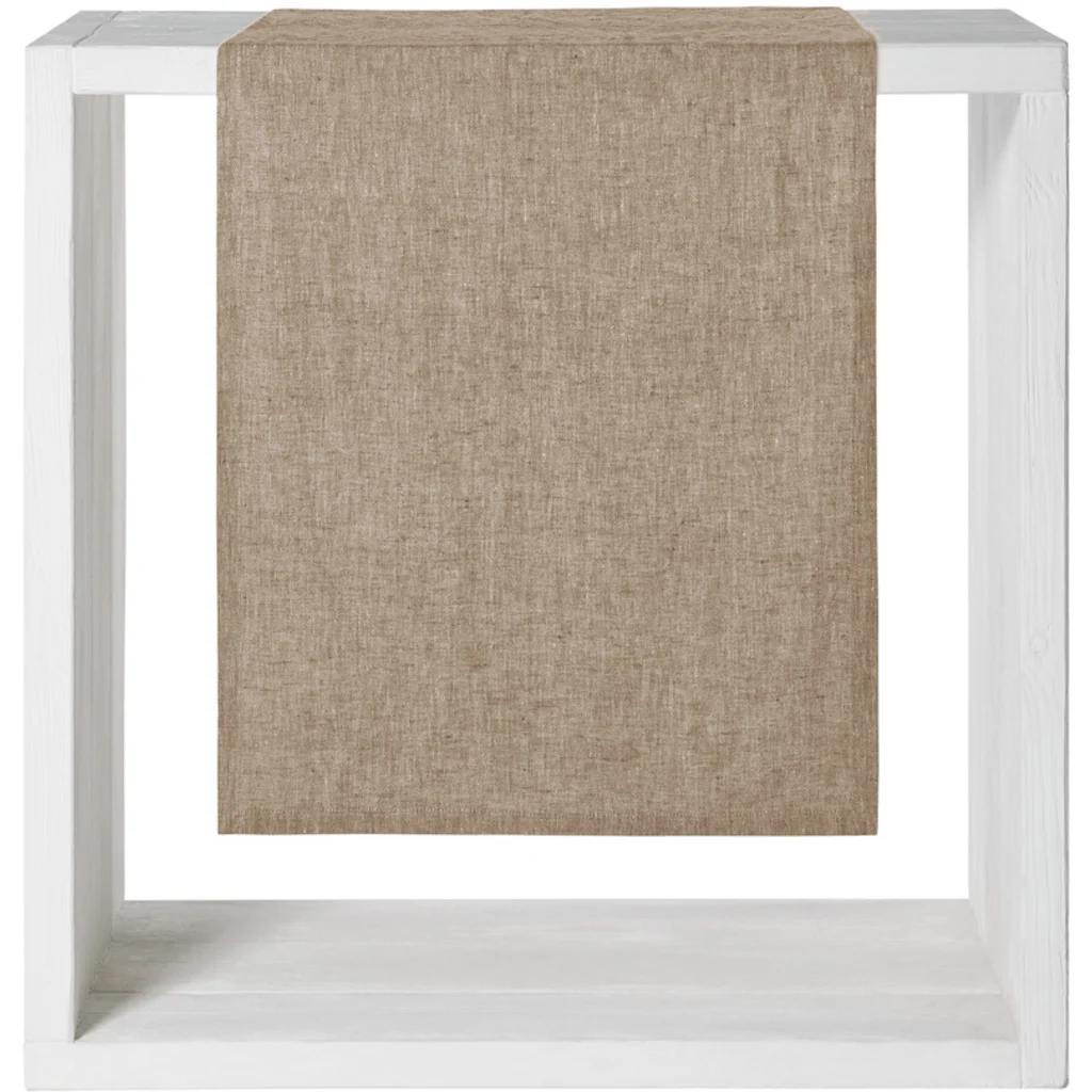 Leinen Tischläufer in Hellbraun Braun von Proflax Größe 50x150 cm