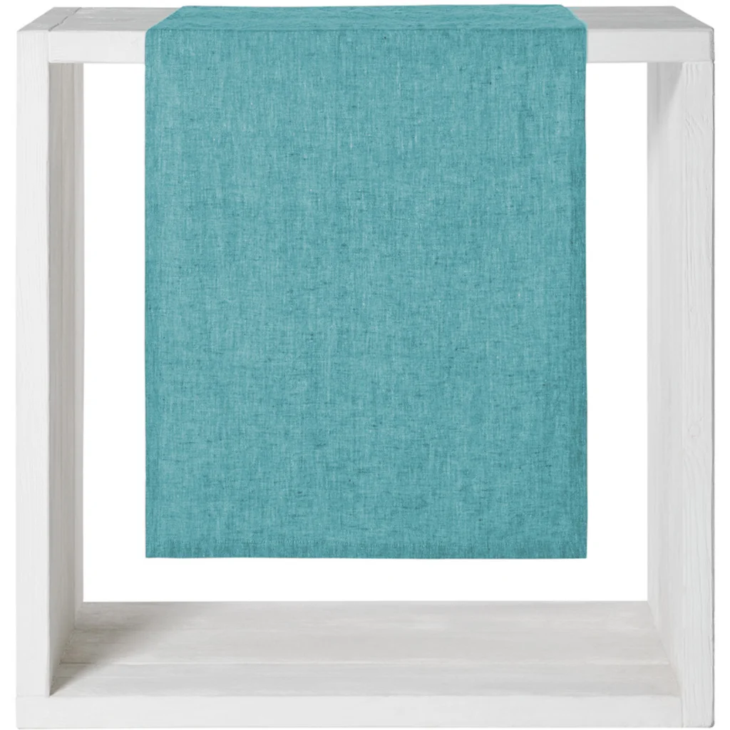 Leinen Tischläufer in Opal Blau von Proflax Größe 50x150 cm