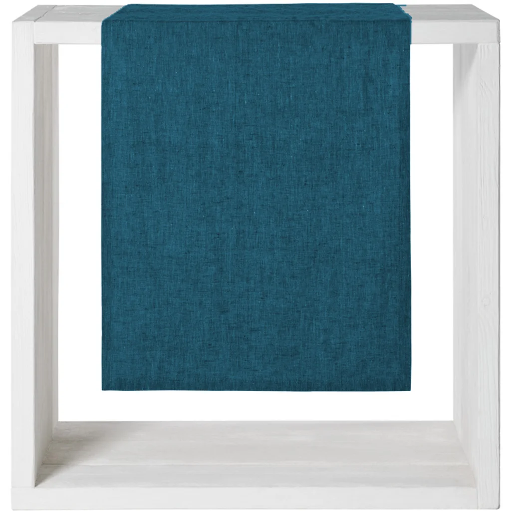 Leinen Tischläufer in Petrol Blau von Proflax Größe 50x150 cm